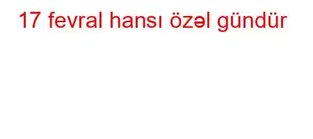 17 fevral hansı özəl gündür