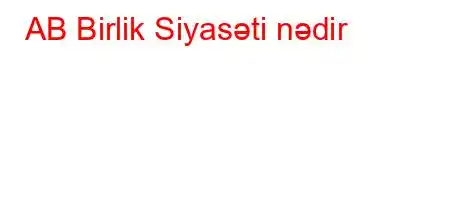 AB Birlik Siyasəti nədir