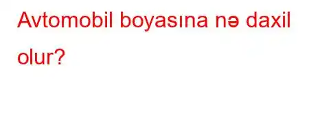 Avtomobil boyasına nə daxil olur?