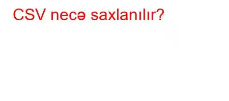 CSV necə saxlanılır?