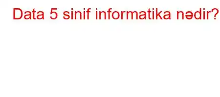 Data 5 sinif informatika nədir?