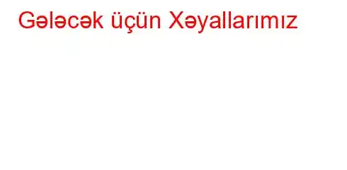 Gələcək üçün Xəyallarımız