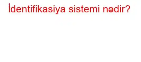 İdentifikasiya sistemi nədir?