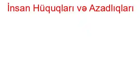 İnsan Hüquqları və Azadlıqları