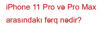 iPhone 11 Pro və Pro Max arasındakı fərq nədir?