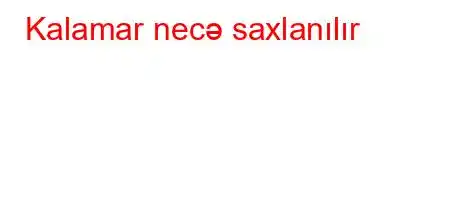 Kalamar necə saxlanılır