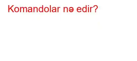 Komandolar nə edir?