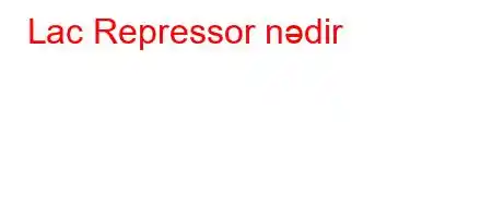 Lac Repressor nədir