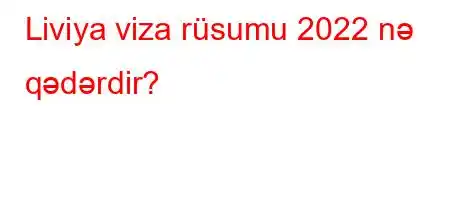 Liviya viza rüsumu 2022 nə qədərdir?