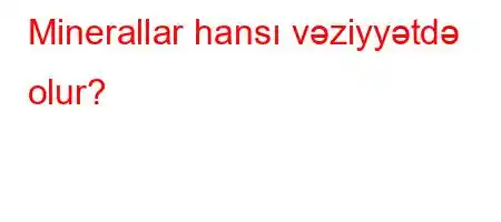 Minerallar hansı vəziyyətdə olur?