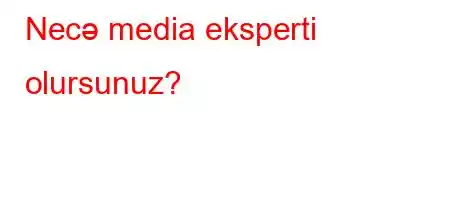 Necə media eksperti olursunuz?