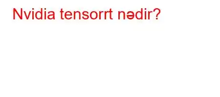 Nvidia tensorrt nədir?