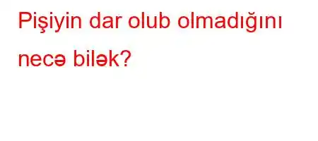 Pişiyin dar olub olmadığını necə bilək?