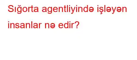 Sığorta agentliyində işləyən insanlar nə edir?