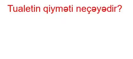 Tualetin qiyməti neçəyədir?