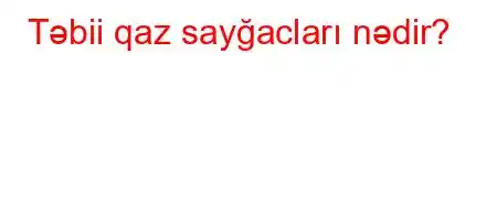 Təbii qaz sayğacları nədir?