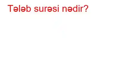 Tələb surəsi nədir?