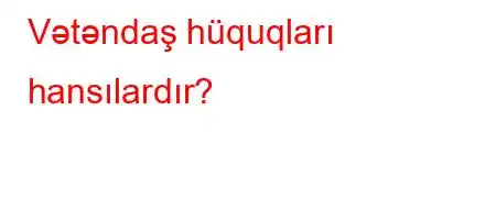 Vətəndaş hüquqları hansılardır?