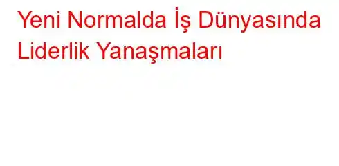 Yeni Normalda İş Dünyasında Liderlik Yanaşmaları