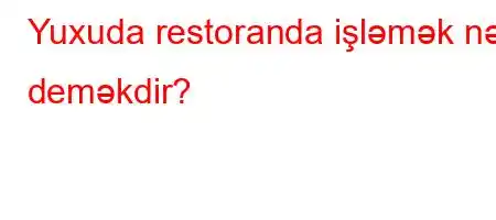 Yuxuda restoranda işləmək nə deməkdir?